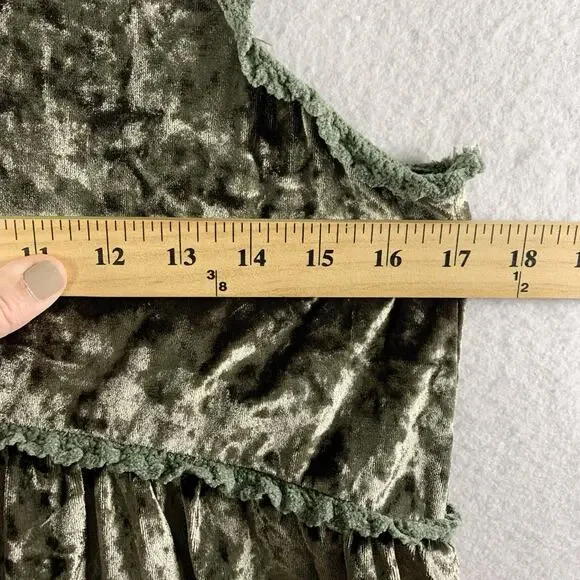 POL Womens Velvet‎ Crochet Trim Tunic Top Sz S Oversized Boho Chic Dark Romantic - Picture 4 of 8